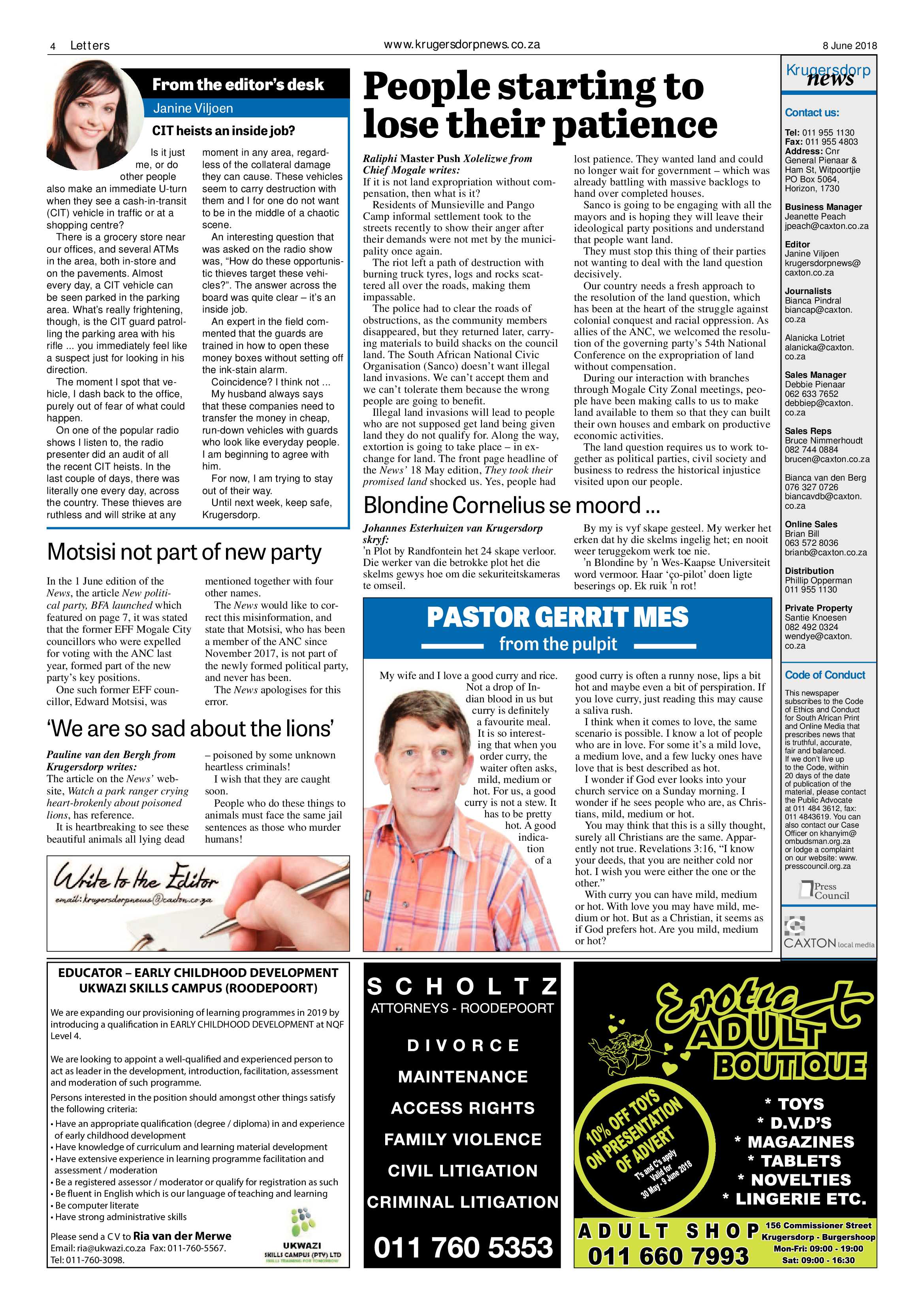 Krugersdorp News 8 June 2018 page 4