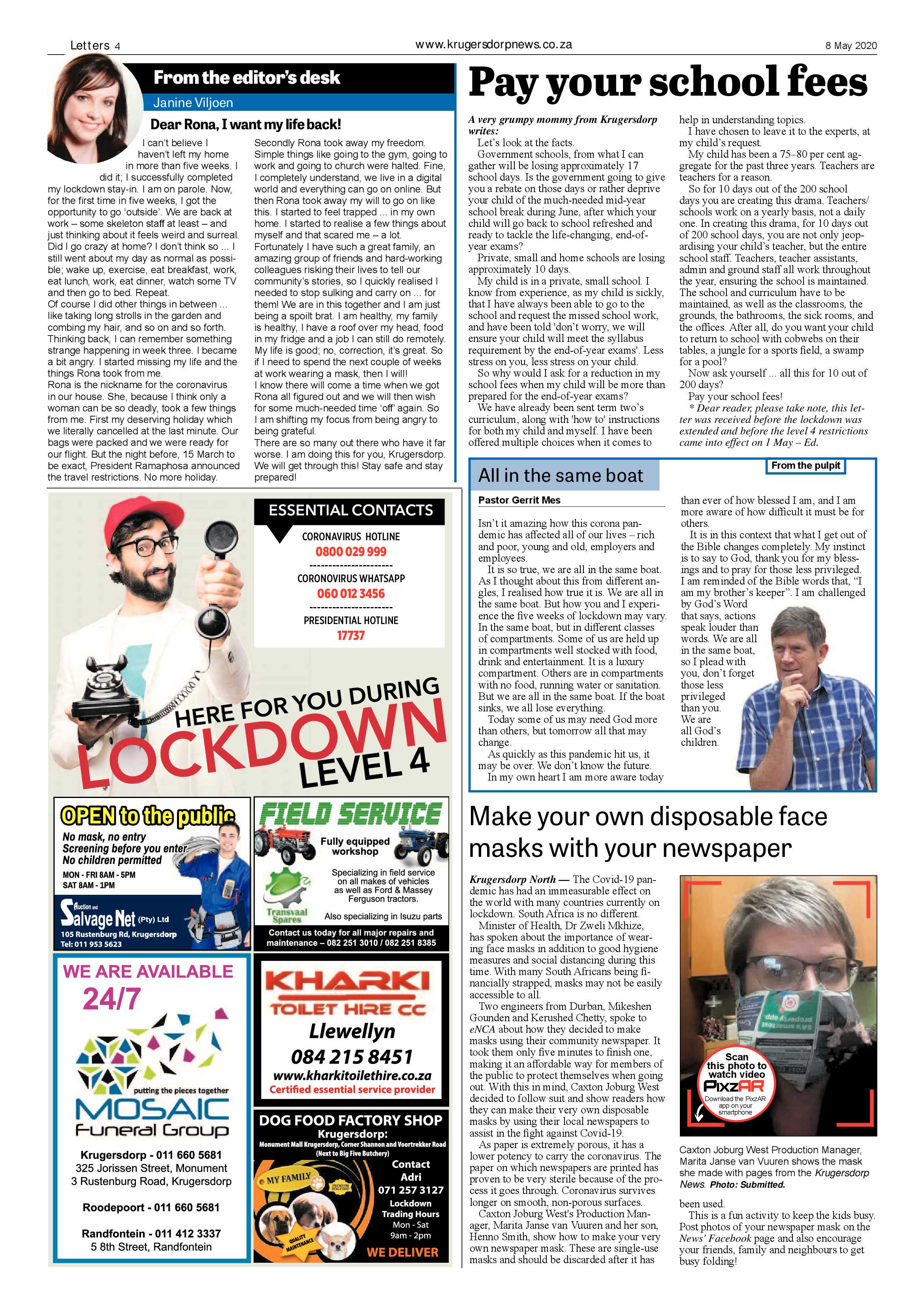 Krugersdorp News 8 May 2020 page 4