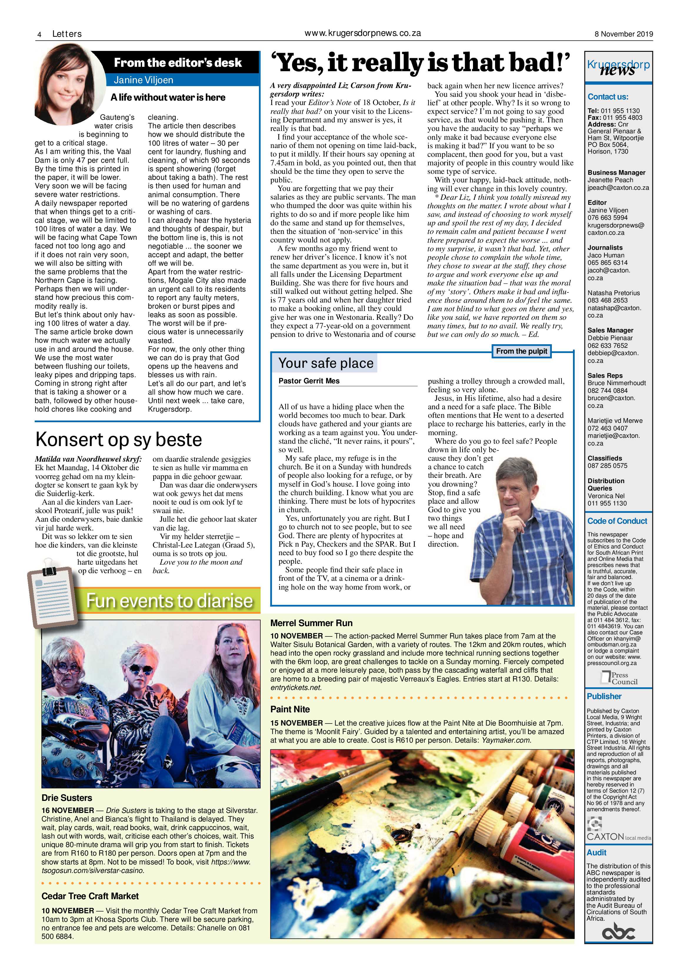 Krugersdorp News 8 November 2019 page 4