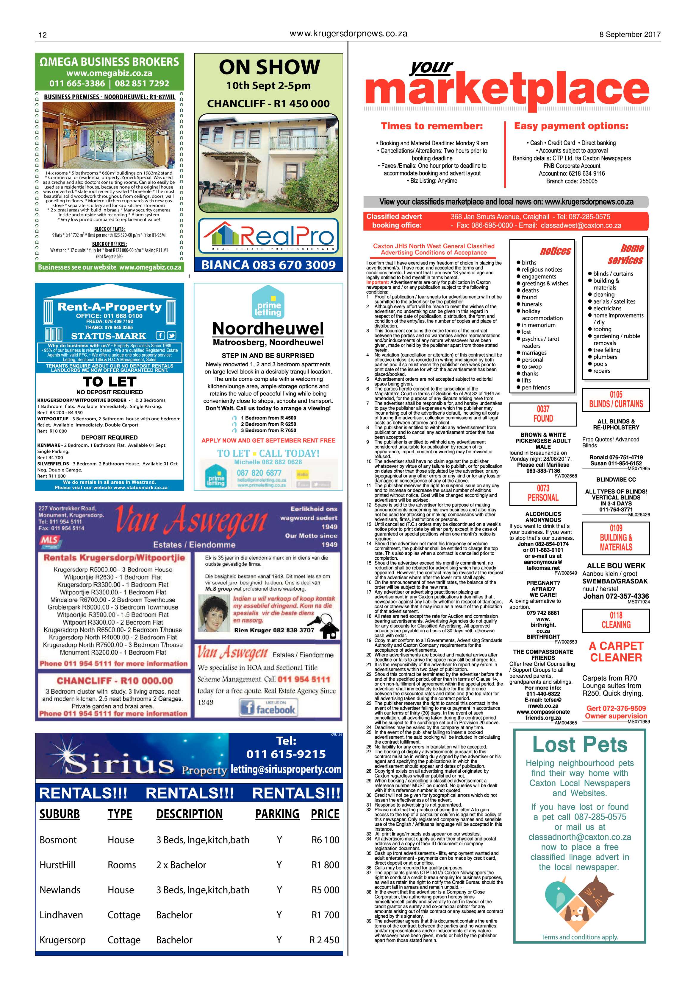 Krugersdorp News 8 September 2017 page 12