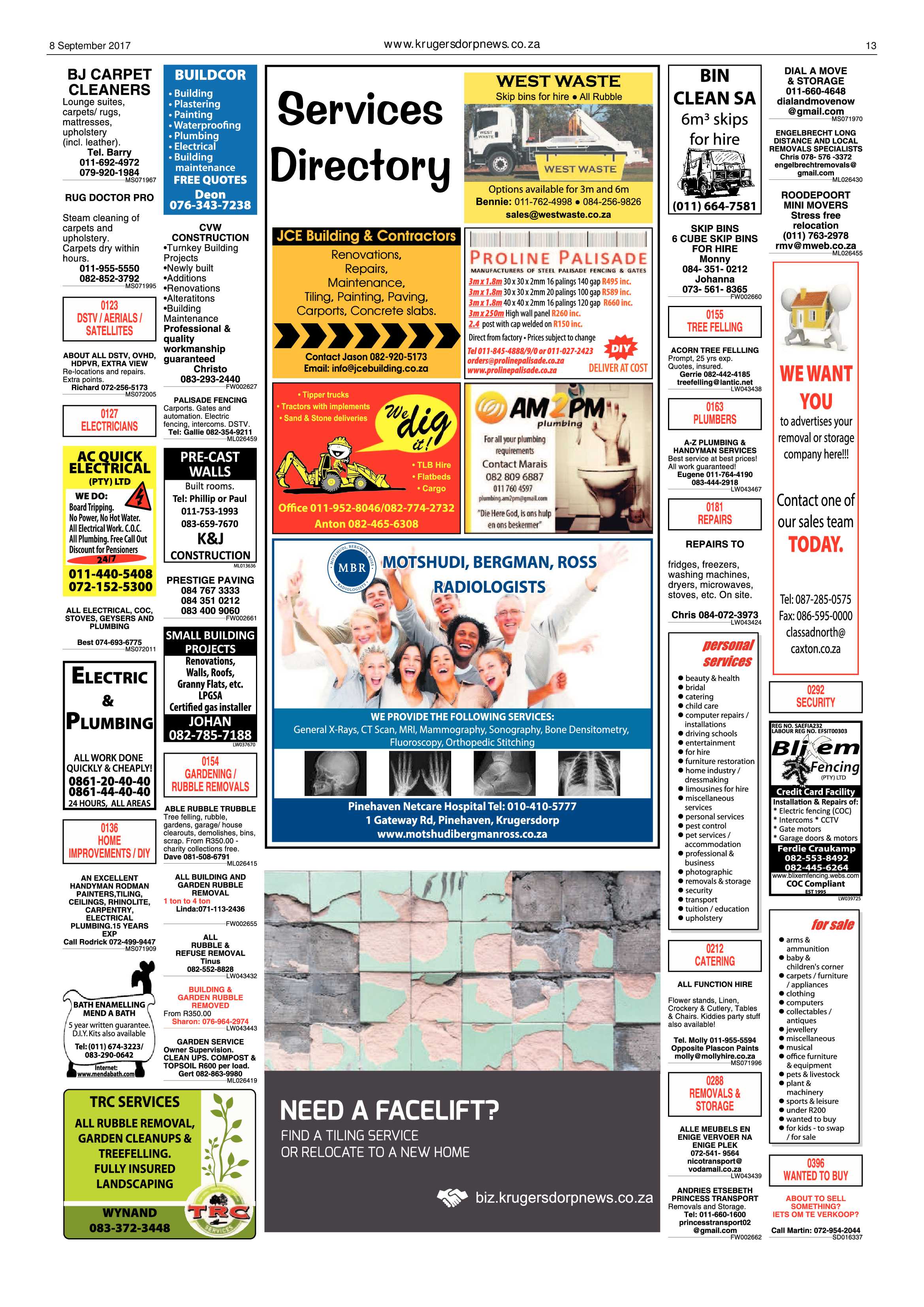 Krugersdorp News 8 September 2017 page 13