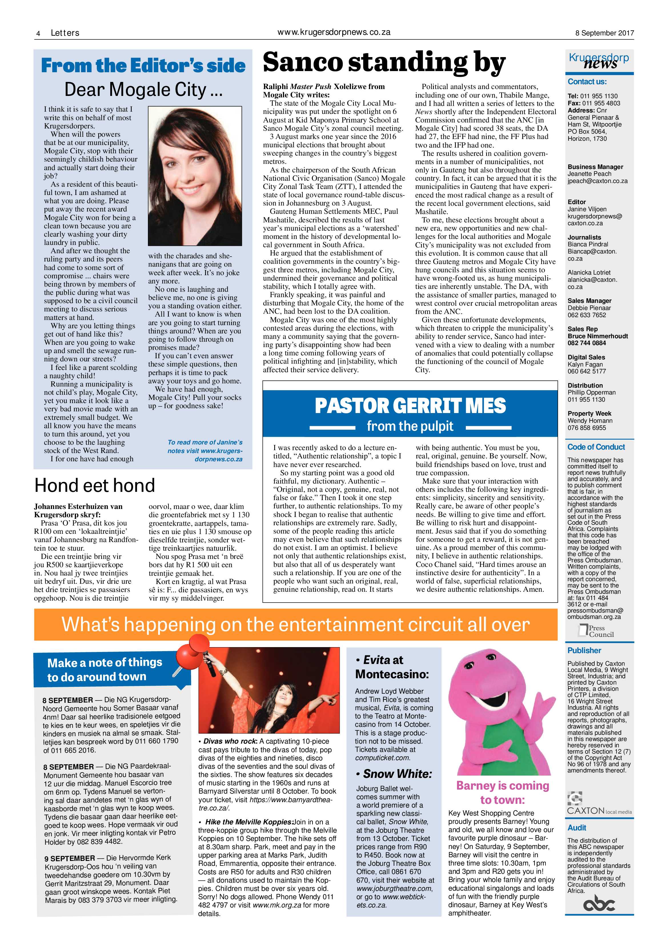 Krugersdorp News 8 September 2017 page 4