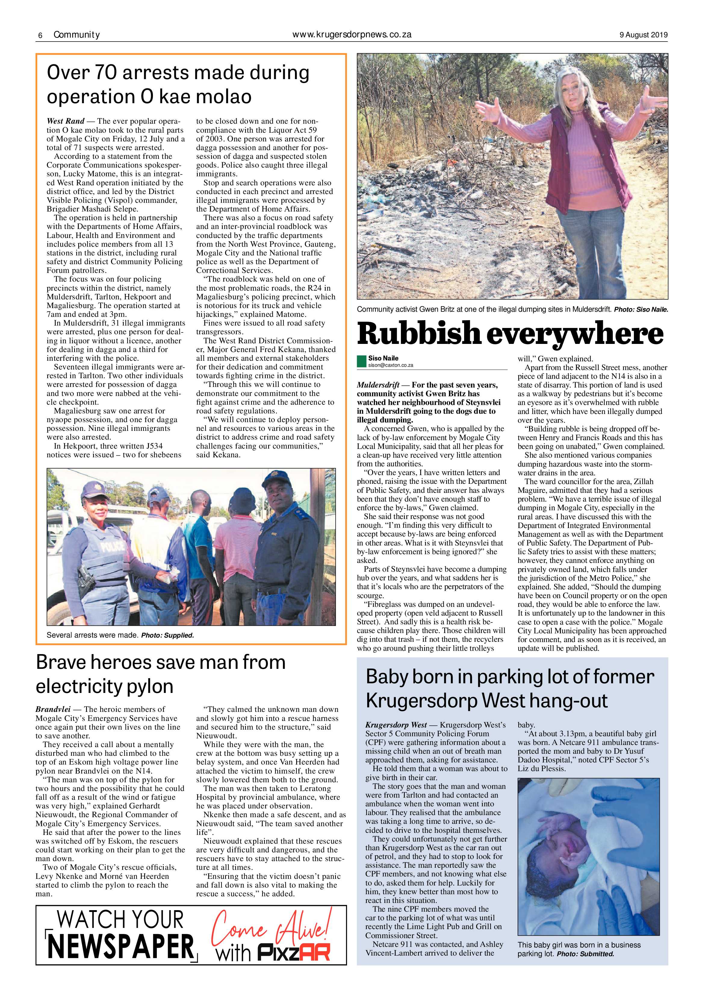 Krugersdorp News 9 August 2019 page 6