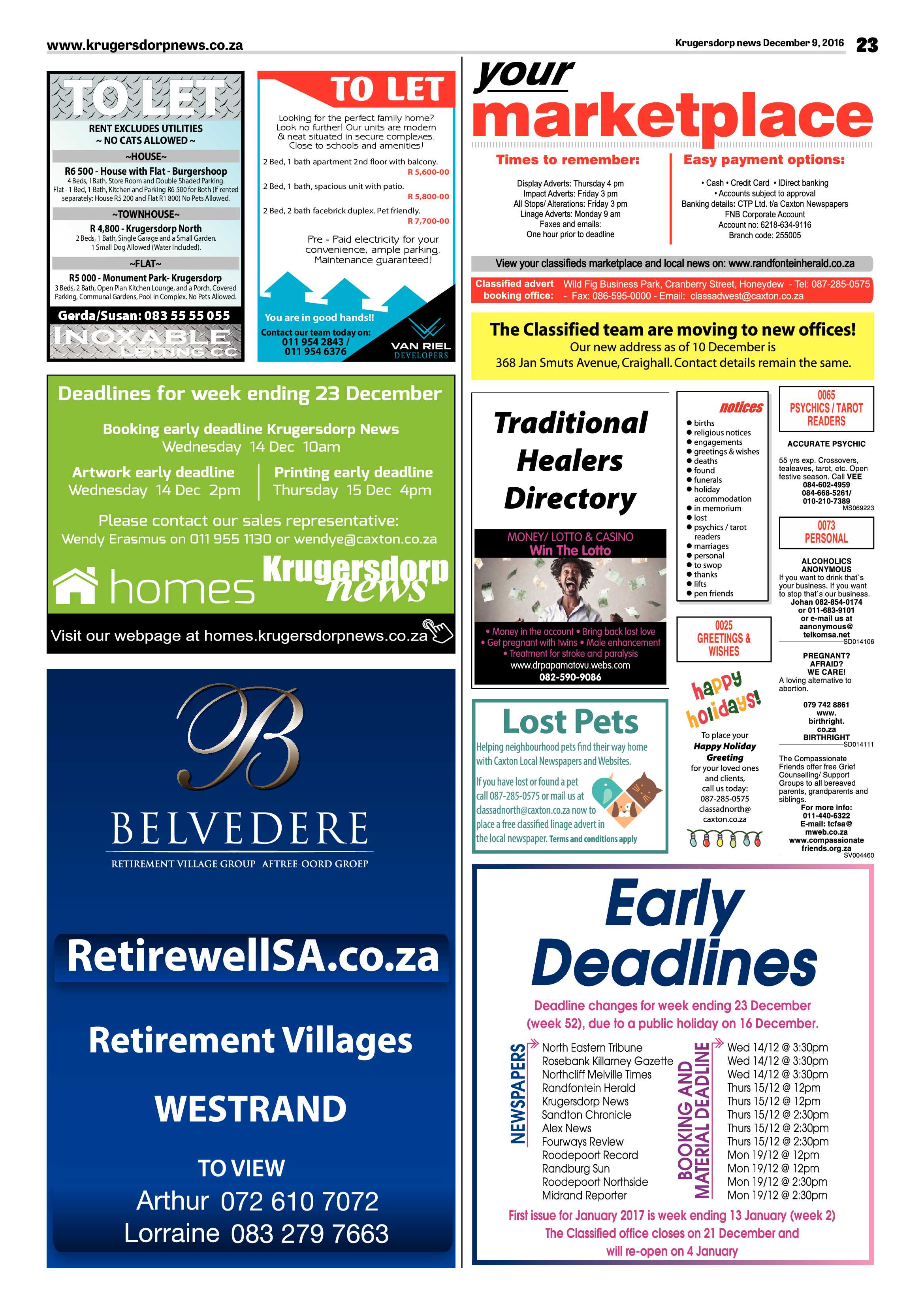 Krugersdorp News 9 December 2016 page 23