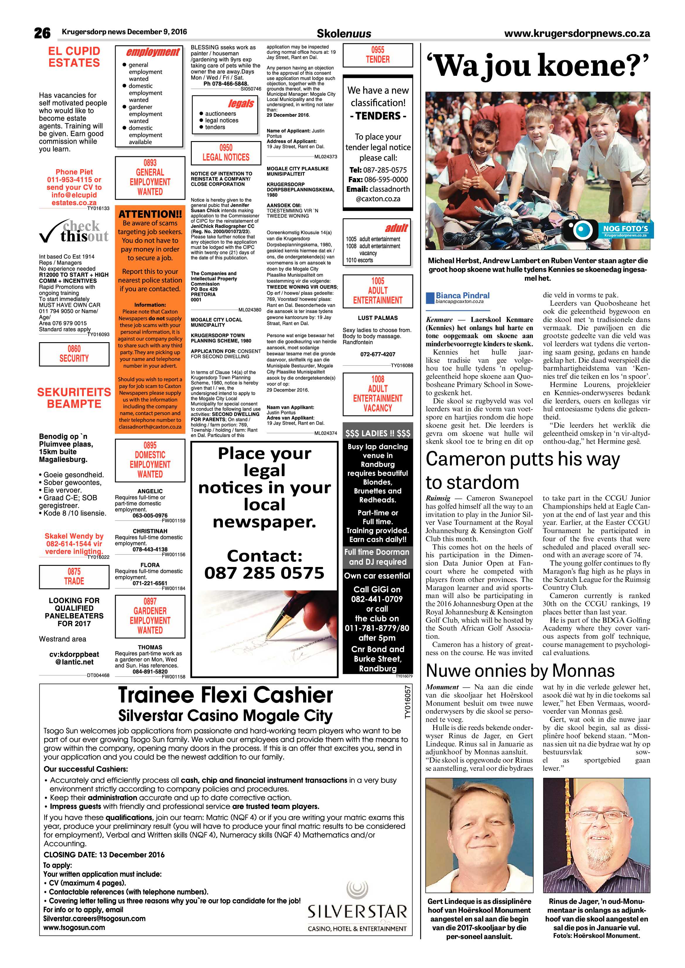 Krugersdorp News 9 December 2016 page 26
