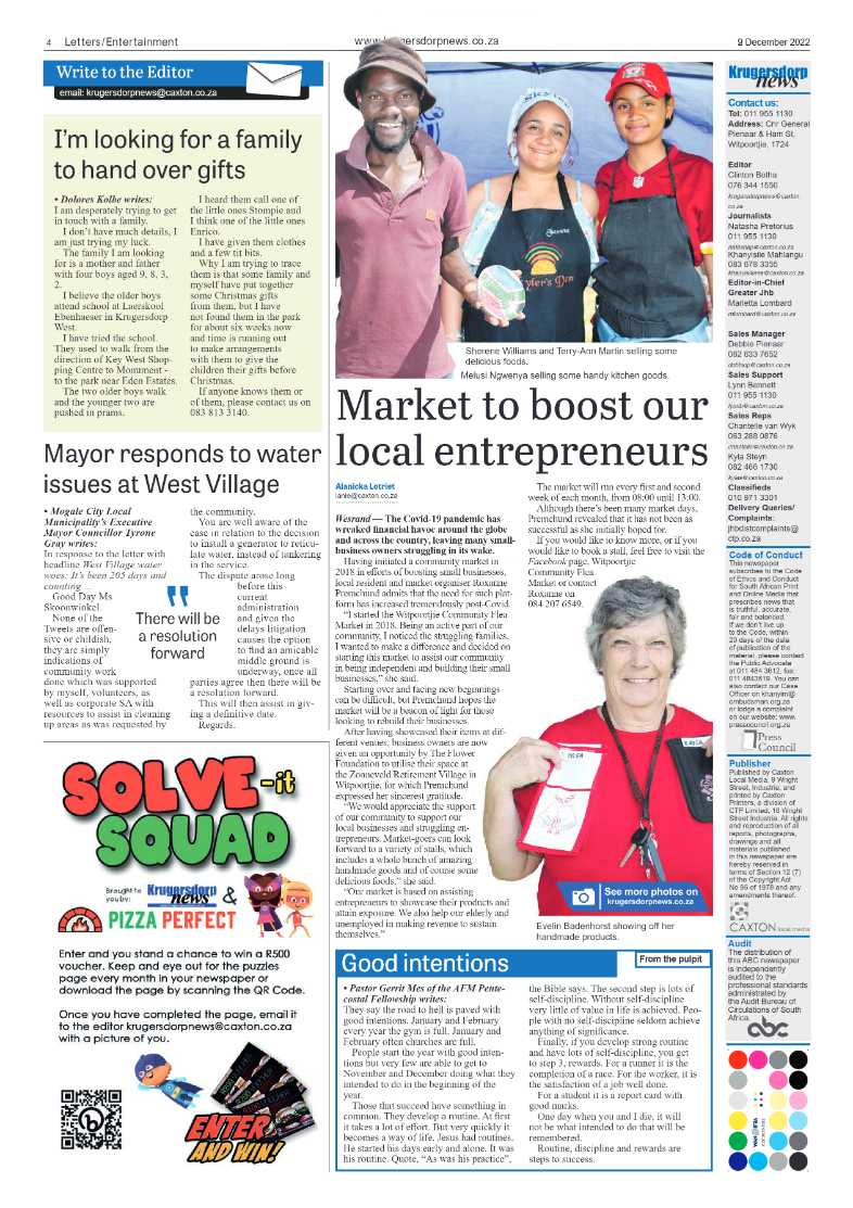 Krugersdorp News 9 December 2022 page 4