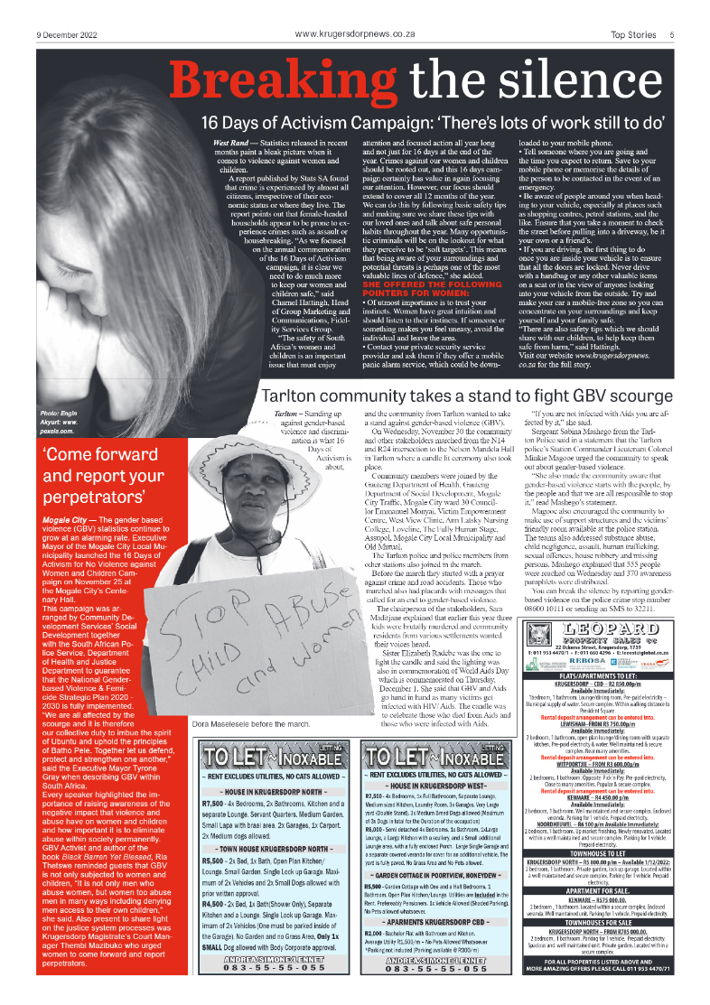 Krugersdorp News 9 December 2022 page 5