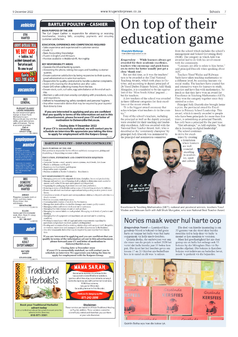Krugersdorp News 9 December 2022 page 7