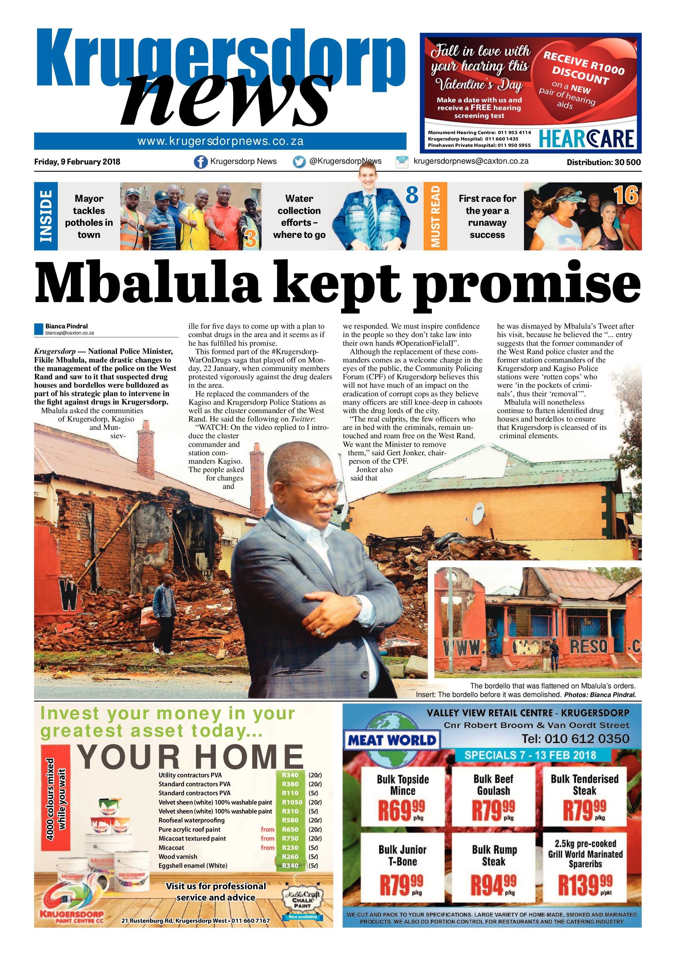 Krugersdorp News 9 February 2018 page 1
