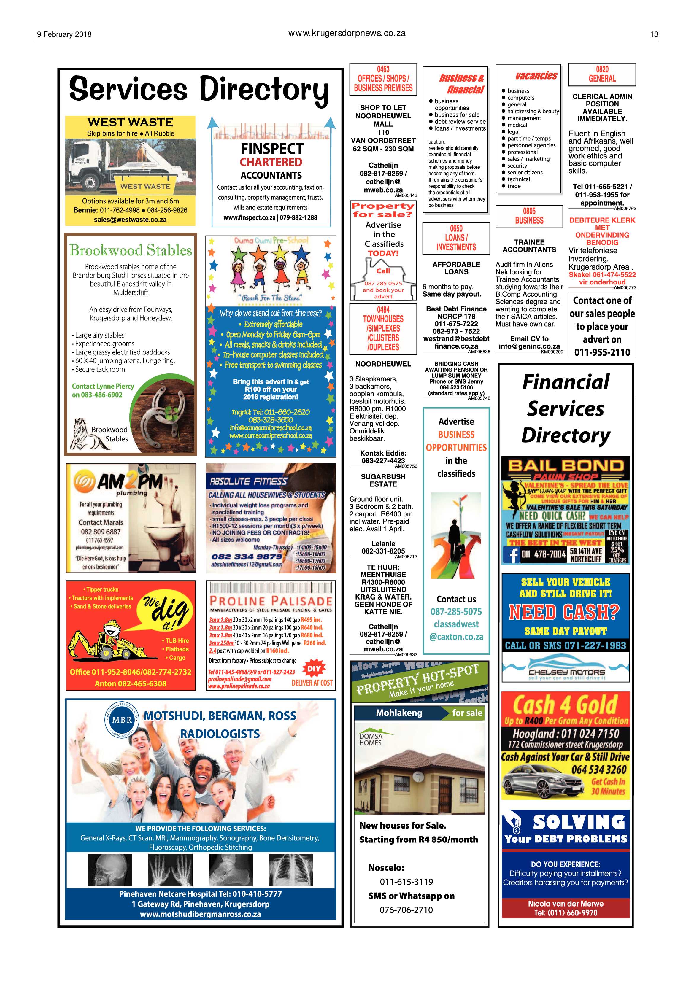Krugersdorp News 9 February 2018 page 13