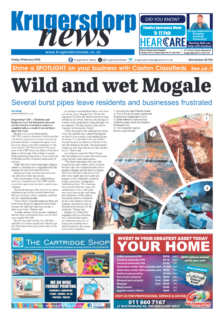 Krugersdorp News 9 February 2024 page 1