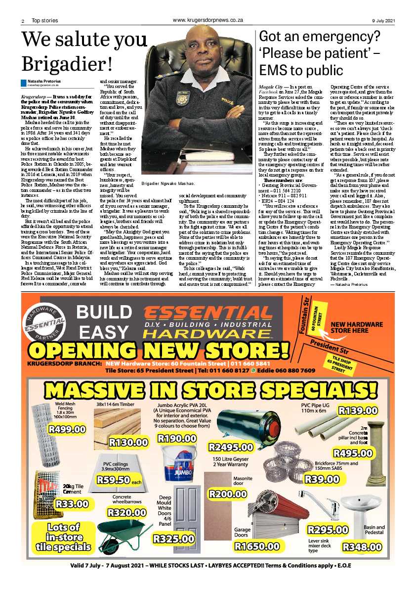 Krugersdorp News 9 July 2021 page 2