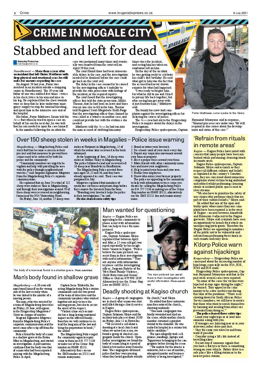 Krugersdorp News 9 July 2021 page 6