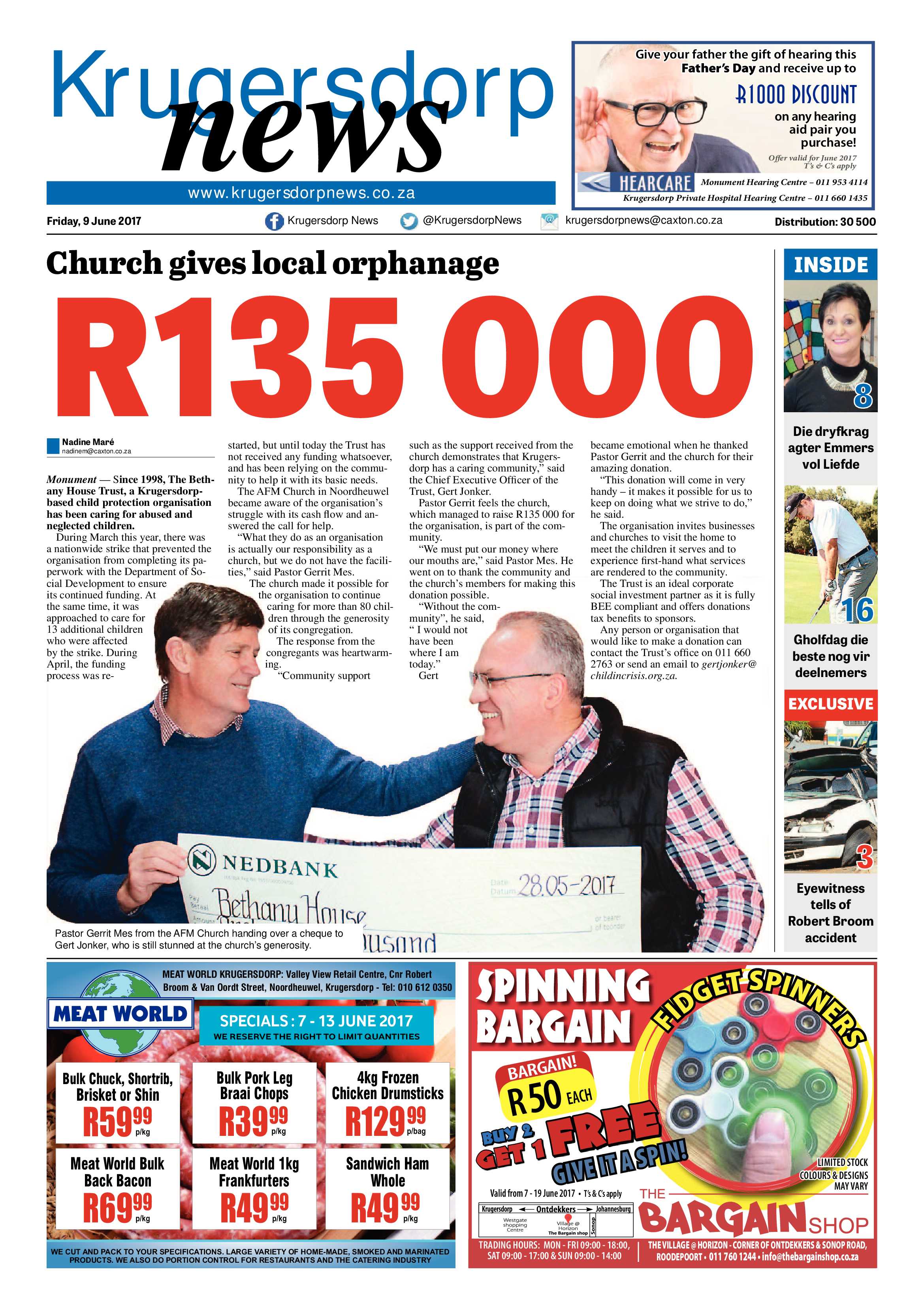 Krugersdorp News 9 June 2017 page 1