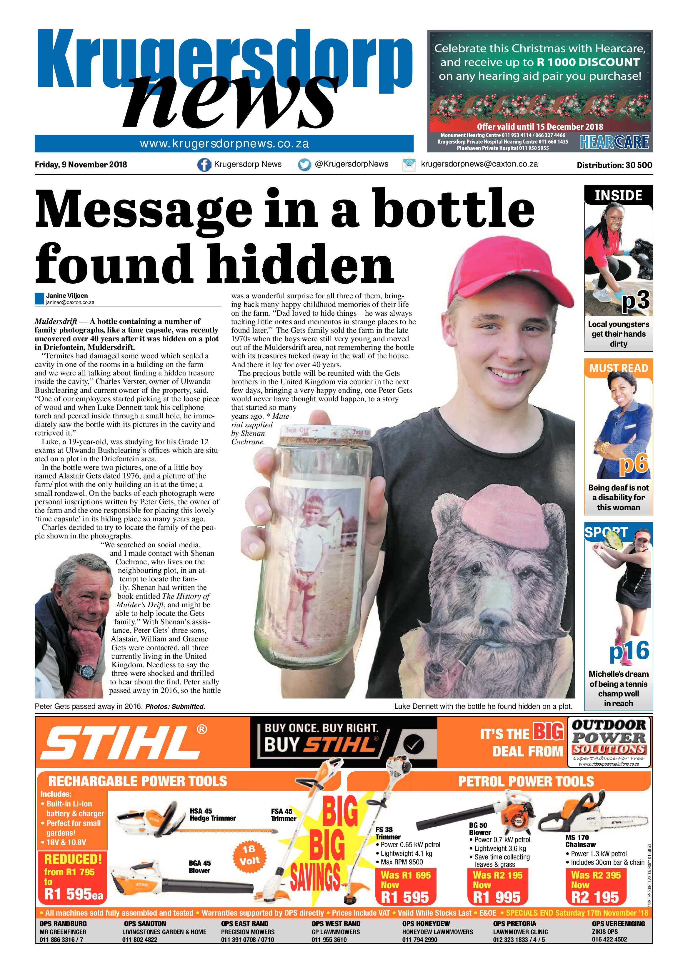 Krugersdorp News 9 November 2018 page 1