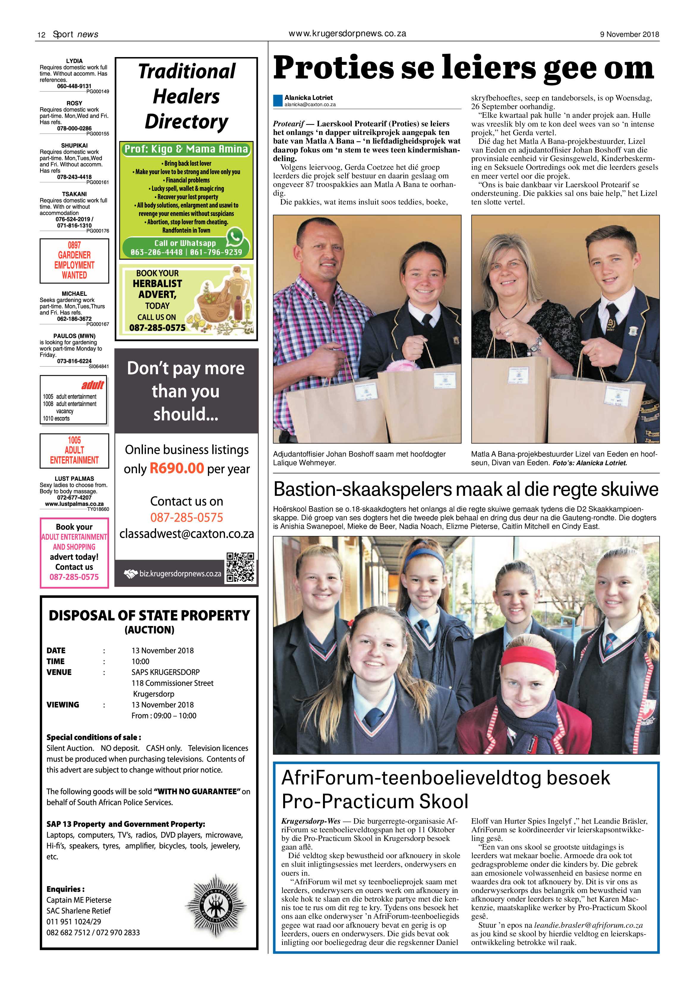 Krugersdorp News 9 November 2018 page 12