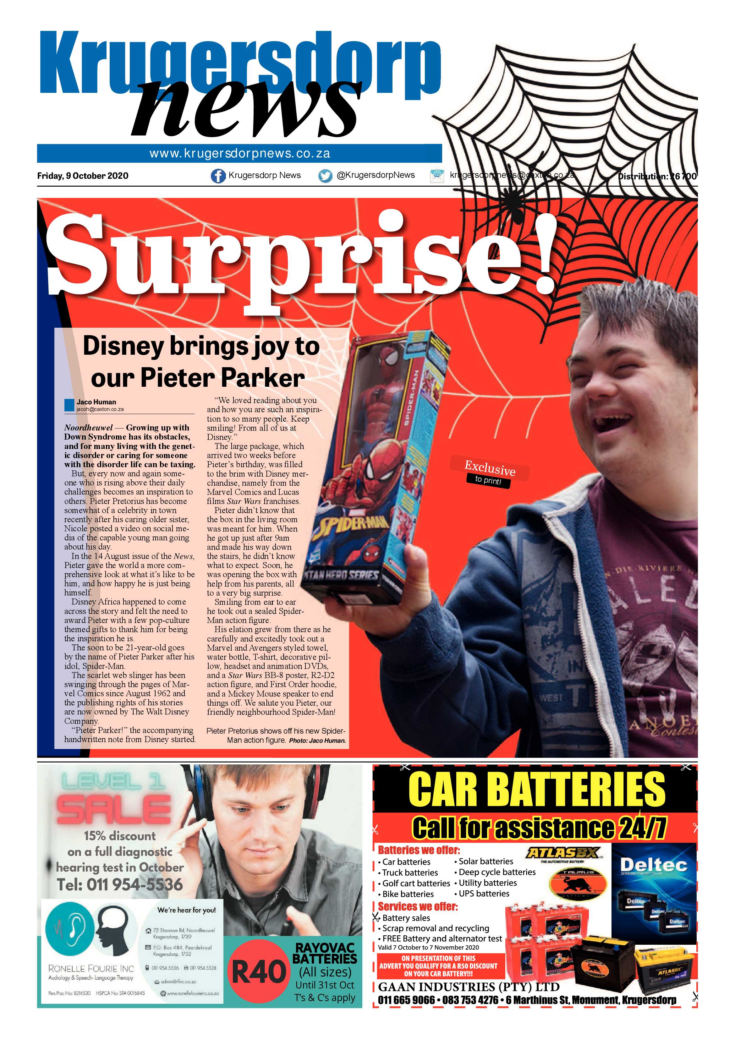 Krugersdorp News 9 October 2020 page 1