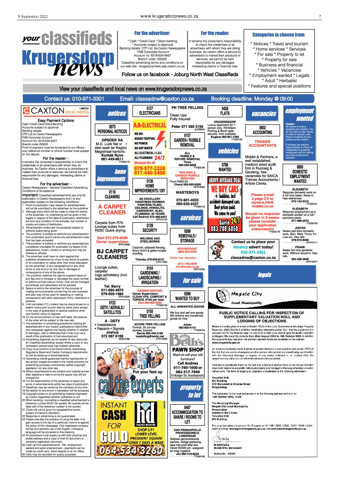 Krugersdorp News 9 September 2022 page 7