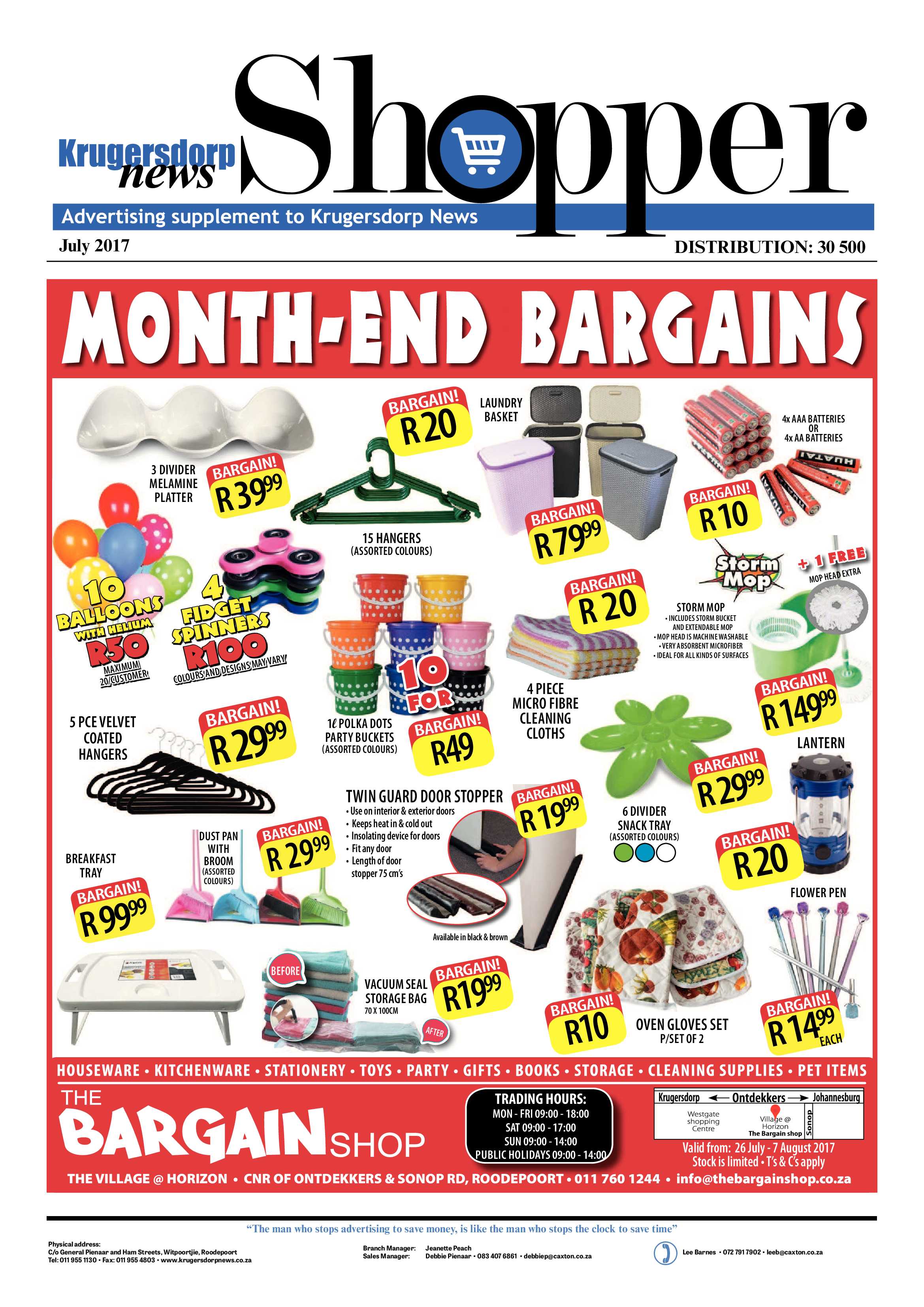 Krugersdorp News Shopper – July 2017 page 1