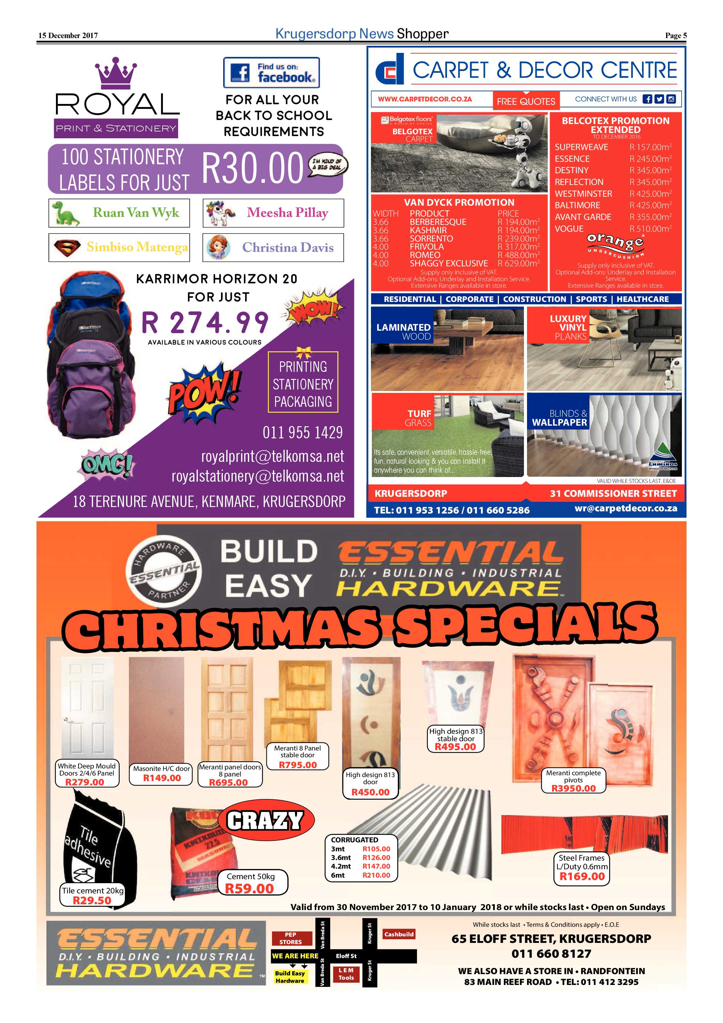 Krugersdorp News Shopper 15 December 2017 page 5
