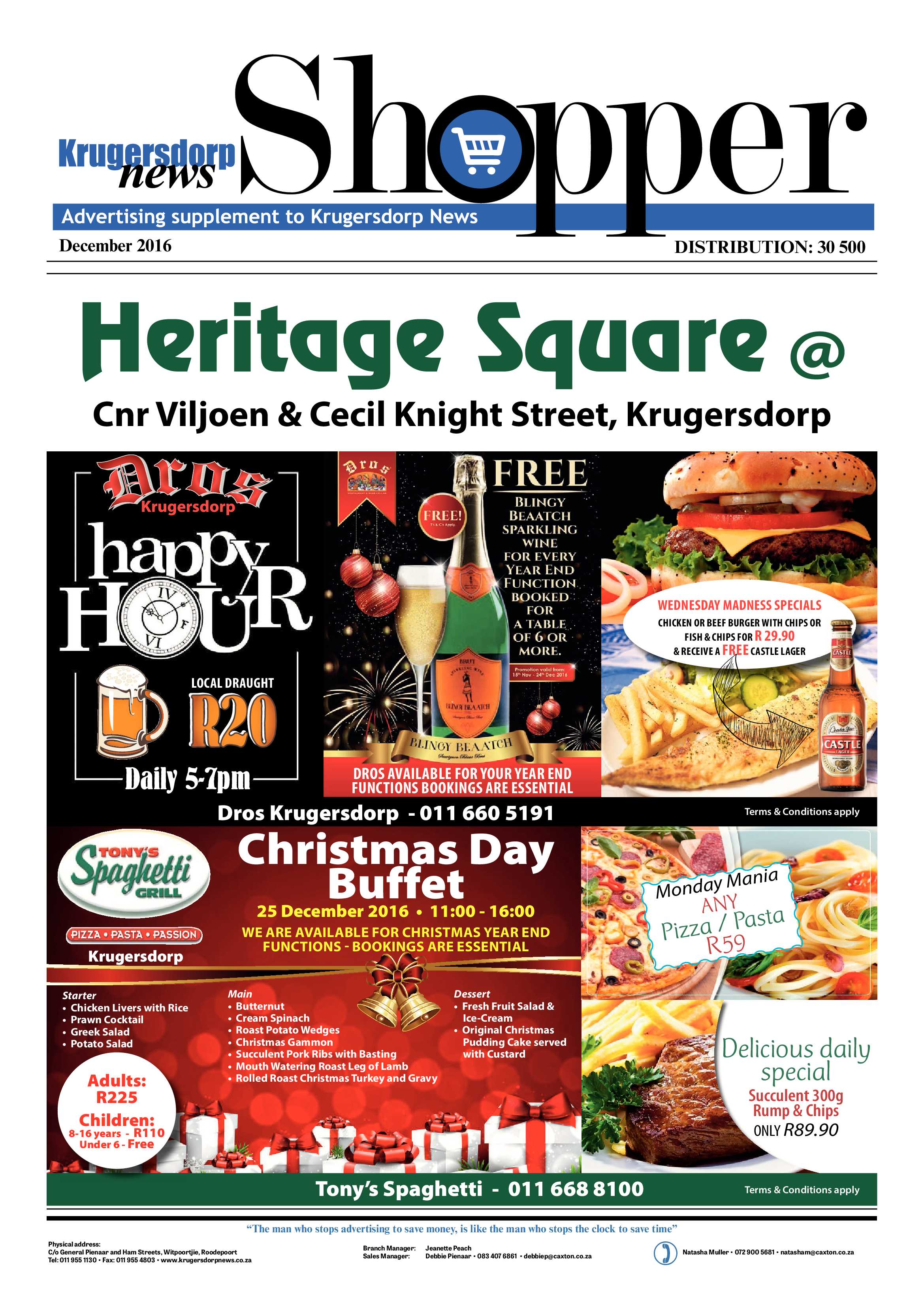Krugersdorp News Shopper December 2016 page 1