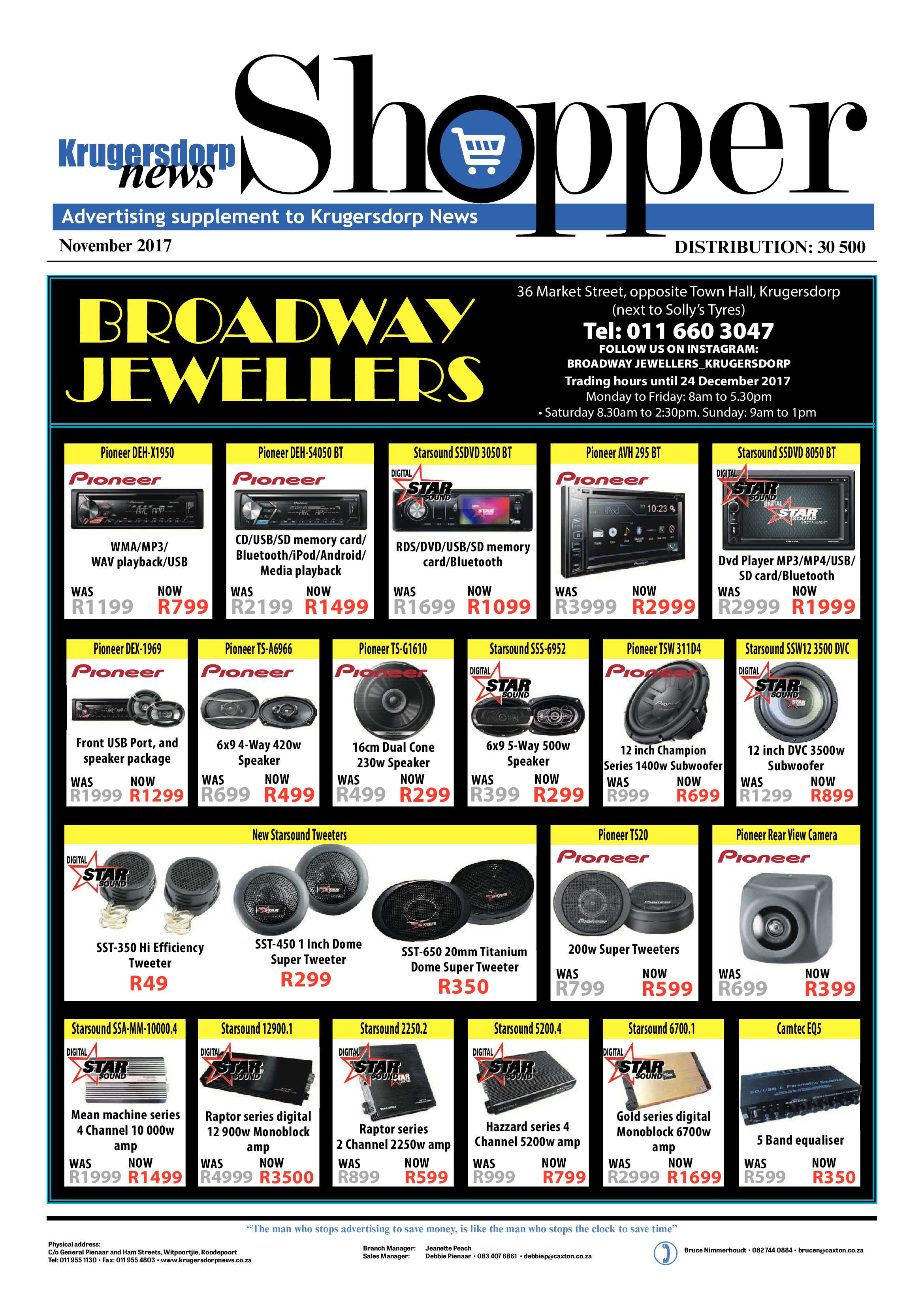 Krugersdorp News Shopper November 2017 page 1