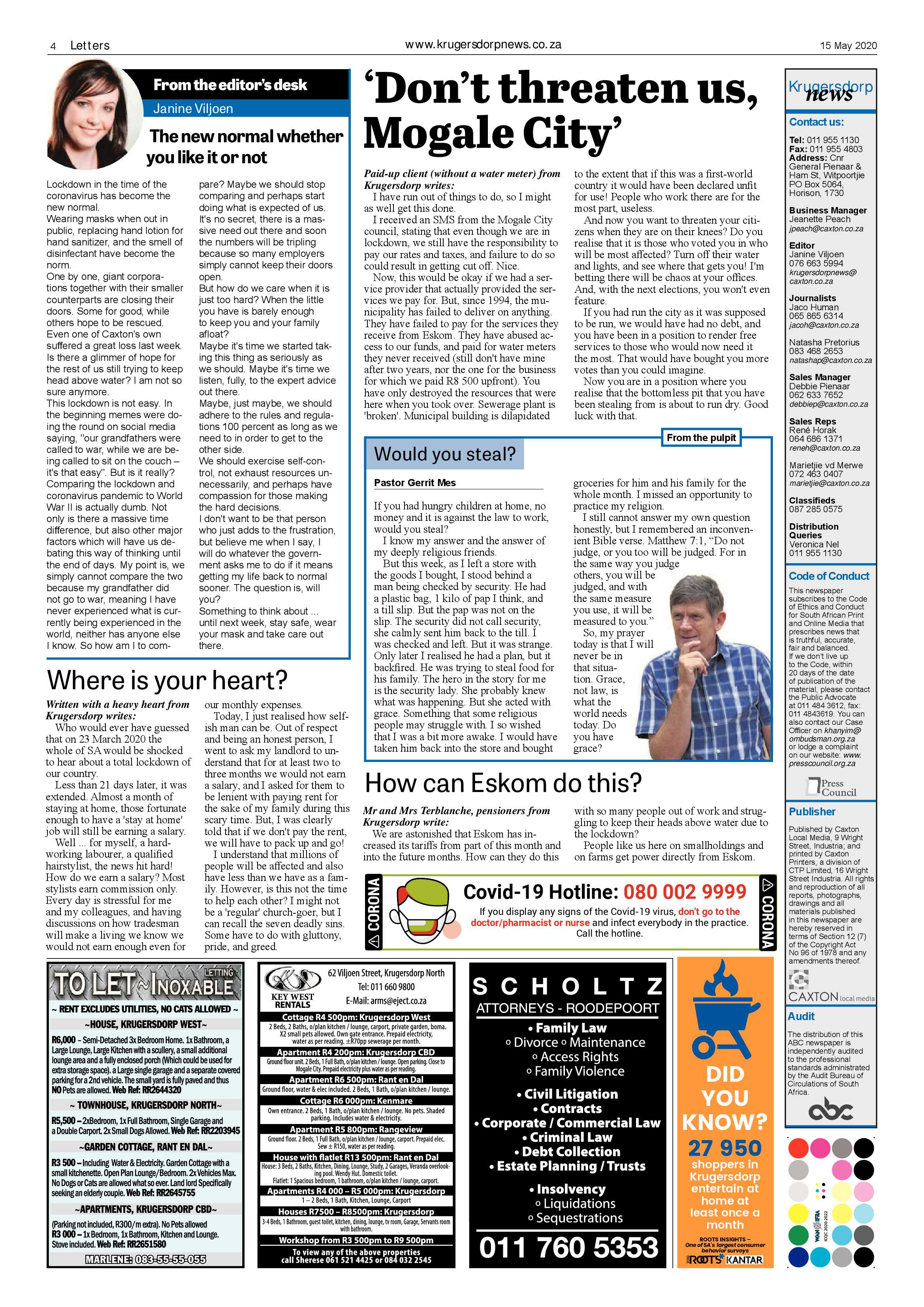 Krugersdorp News 15 May 2020 page 4