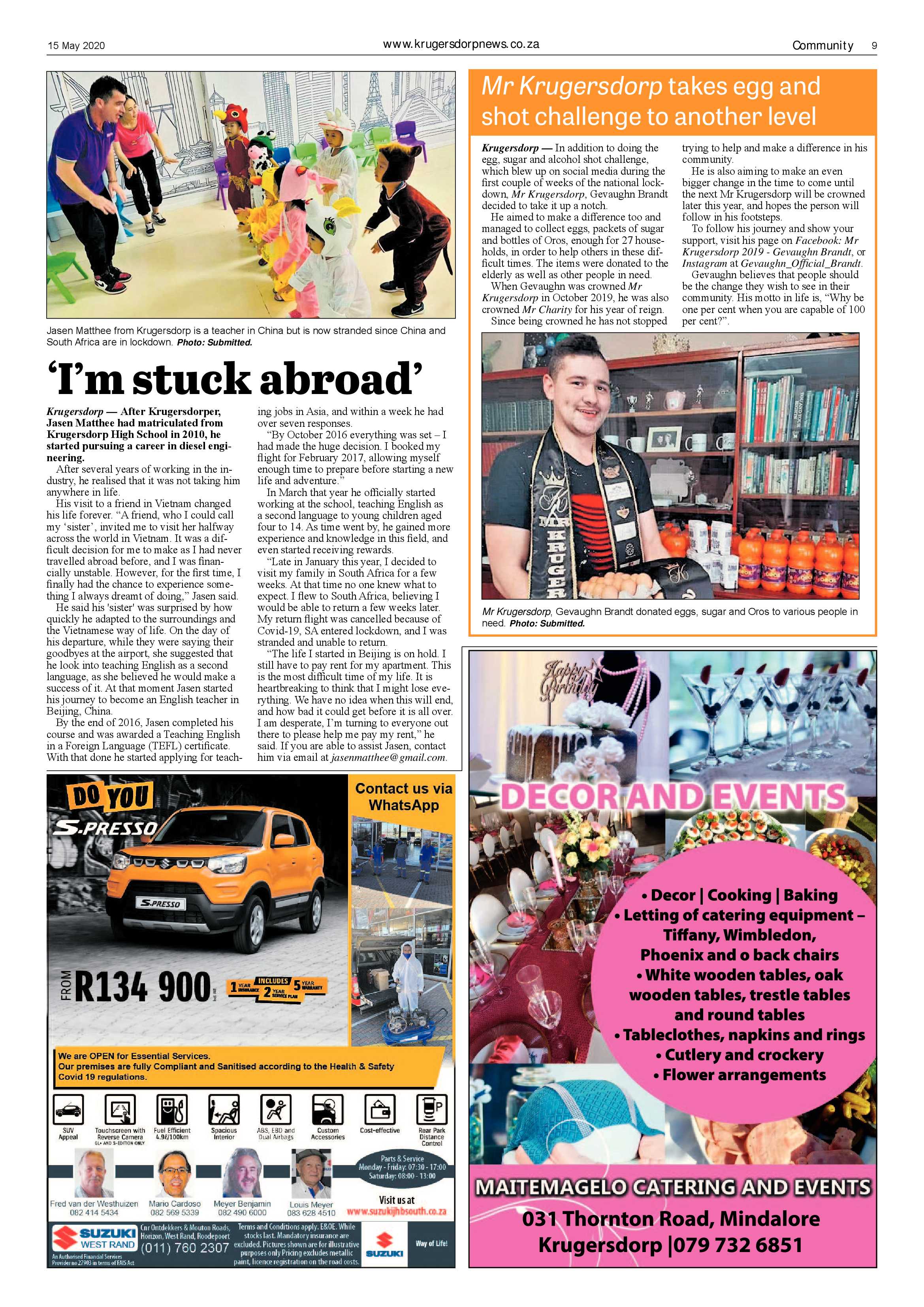 Krugersdorp News 15 May 2020 page 9