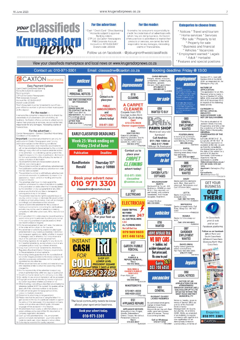 Krugersdorp News 16 June 2023 page 7
