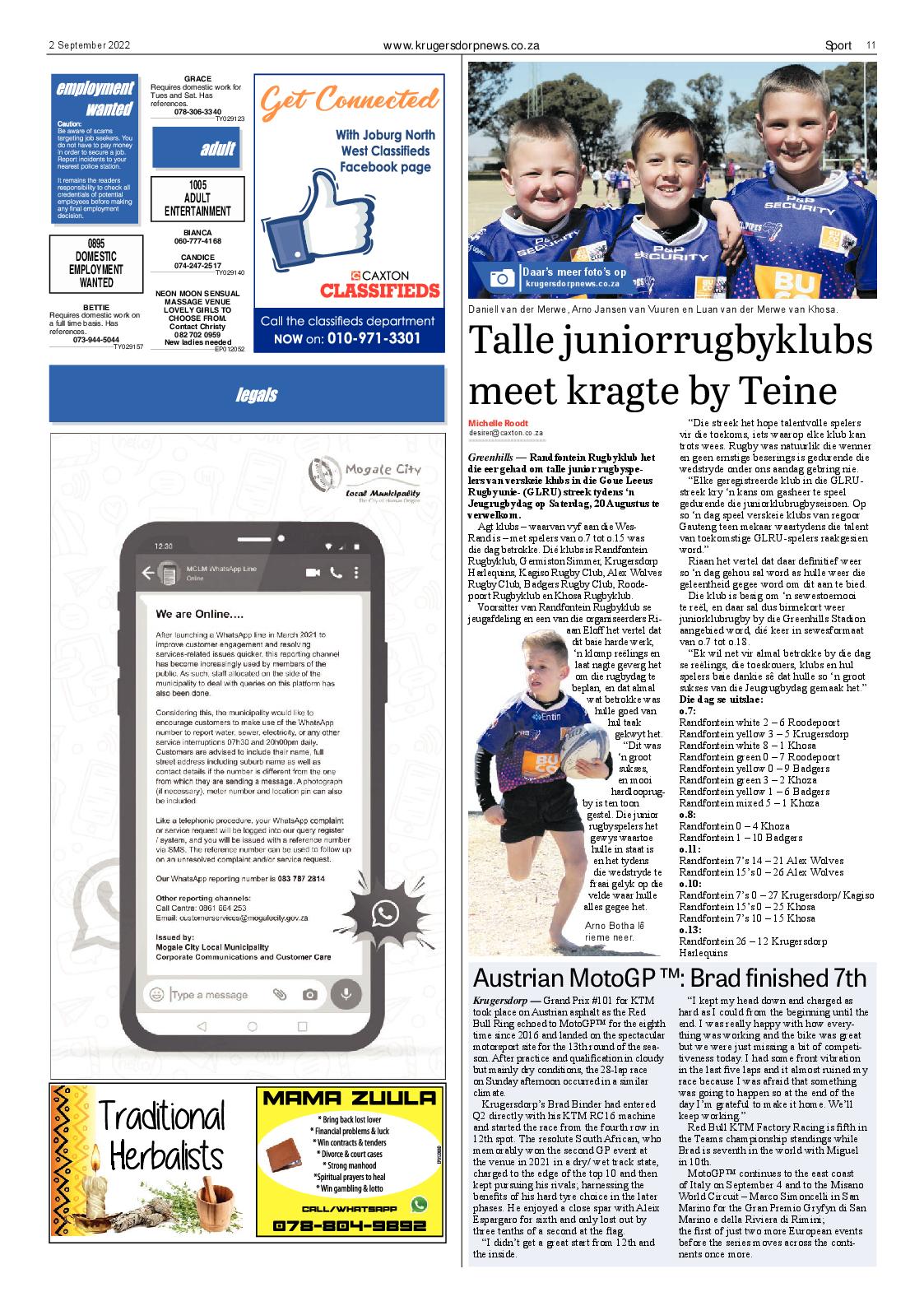Krugersdorp News 2 September 2022 page 11
